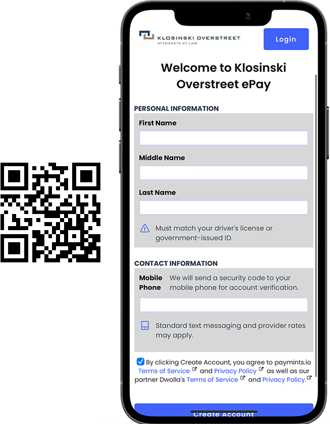 Klosinski Overstreet, LLP - Mobile and QR code